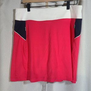 Cutter & Buck skort hot pink/navy 3 zippered pockets Size Large New With Tags